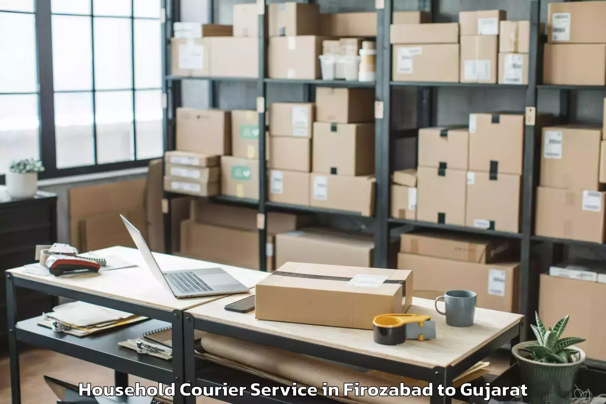 Book Your Firozabad to Kalol Household Courier Today